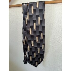 Bruno Piattelli Pure Silk‎ Necktie Gray Geometric Made in USA Men's Fashion